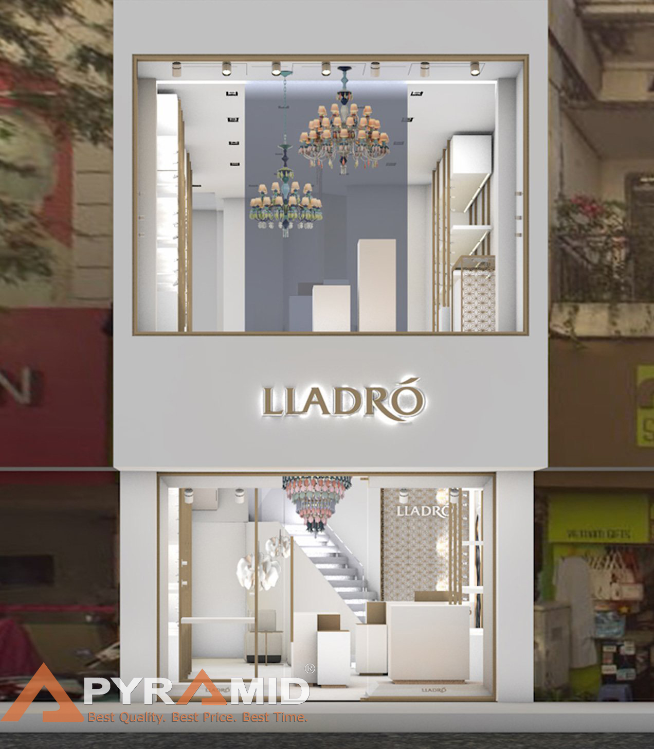 Thiết kế thi công showroom gốm sứ LLADRO - Nội thất Pyramid